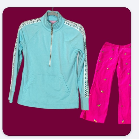 Lilly Pulitzer Skipper Popover UPF Turquoise XXS - Picture 1 of 4